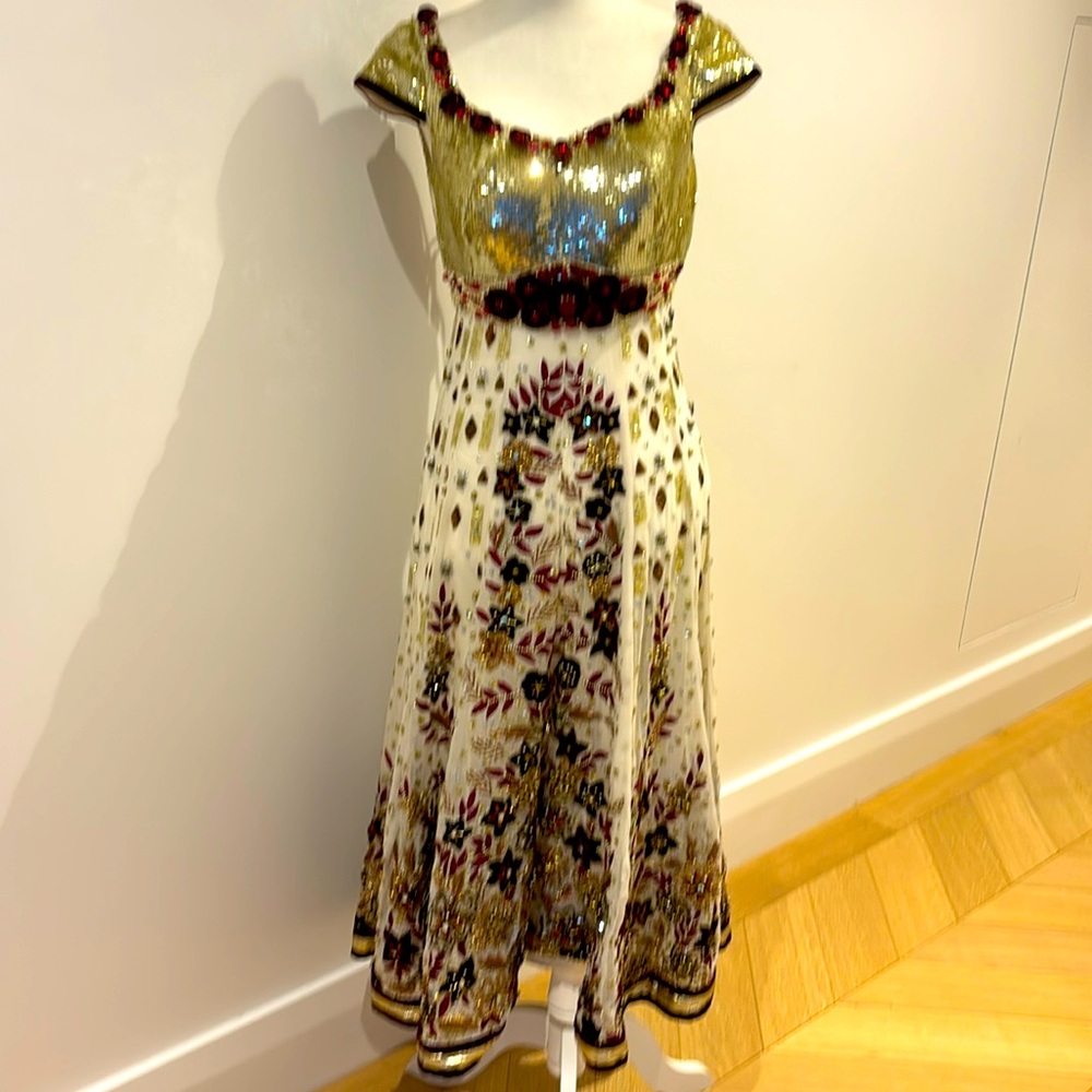 Pam Mehta Anarkali Kurt pant dupatta set